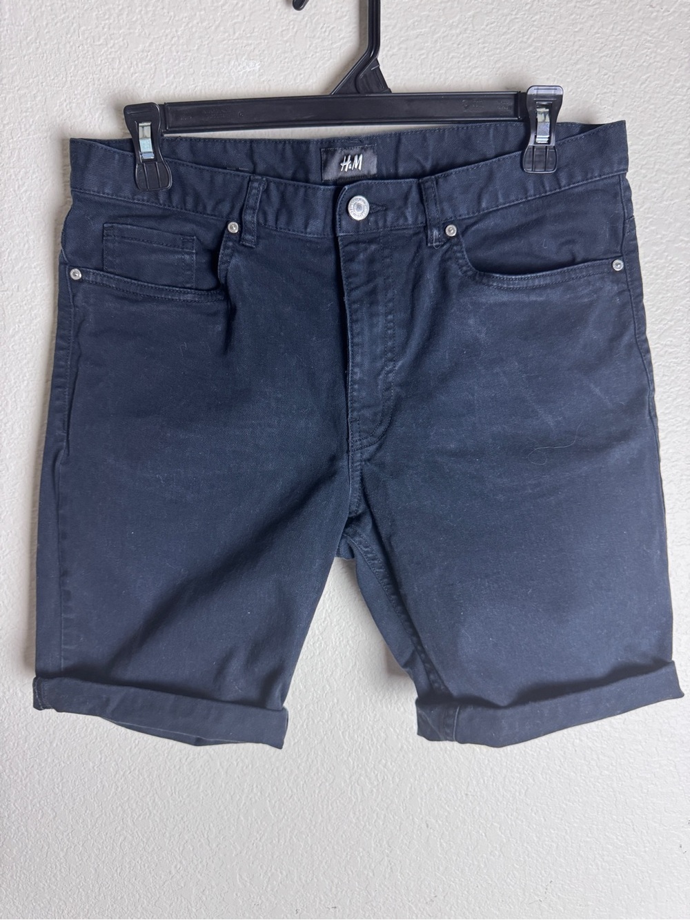 H&M Men's Black Cotton Shorts 30